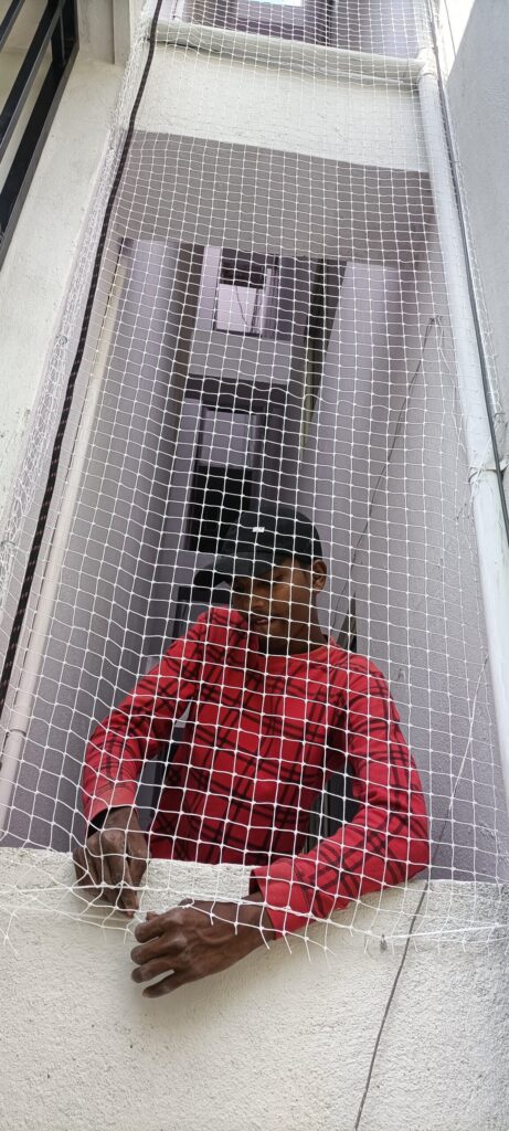 bird net installation for balcony, ac units & other spaces